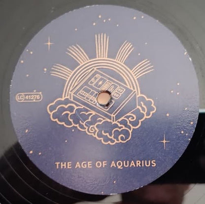 Vinyl record label with 'The Age of Aquarius' design and text.